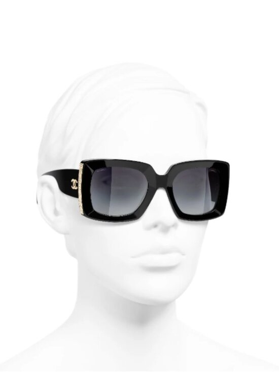 CHANEL Accessories - CHANEL Black Oversized Rectangle Sunglasses w/ Orig. Packaging Celeb Style